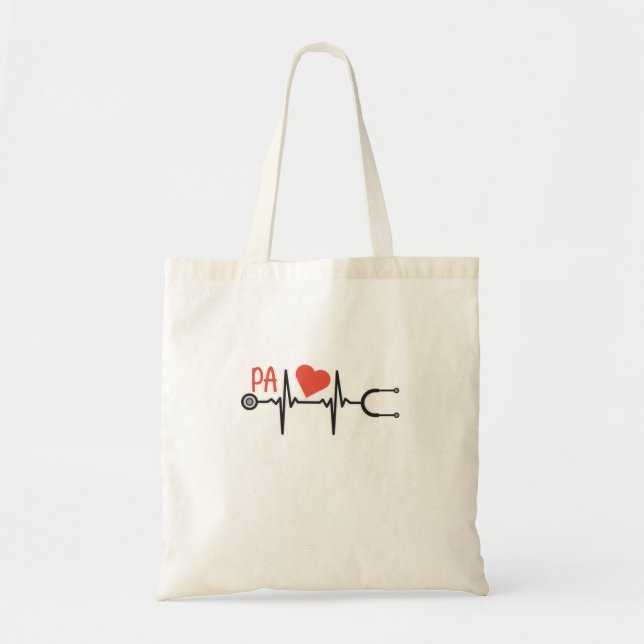 Tote Bag Médecin Assistant Heartbeat PA Étudiants Médicales (Devant)