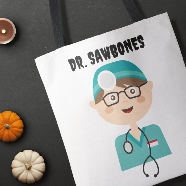Tote Bag Médecin - Médecin Halloween Trick Treat (Créateur téléchargé)