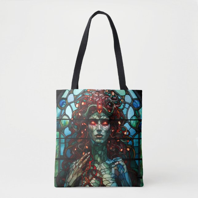 Tote Bag Medusa - Fenêtre en verre tendu Style Tiffany (Devant)