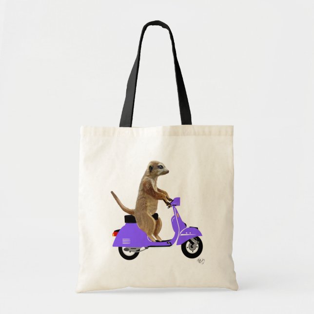 Tote Bag Meerkat sur Lilac Moped (Devant)