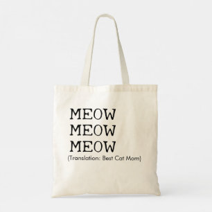 Tote Bag Meilleur Cat Maman Traduction