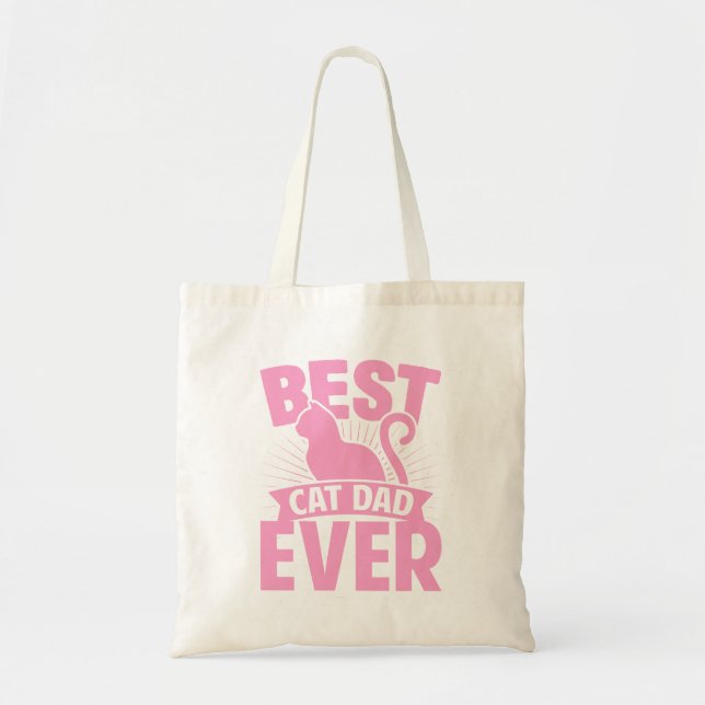 Tote Bag Meilleur Chat Papa Jamais - Chat Silhouette (Devant)