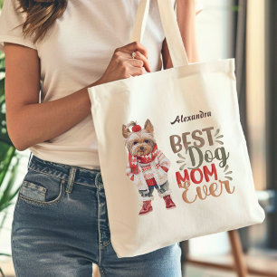 Tote Bag Meilleur Chien Maman Toujours Yorkie Personnalisé
