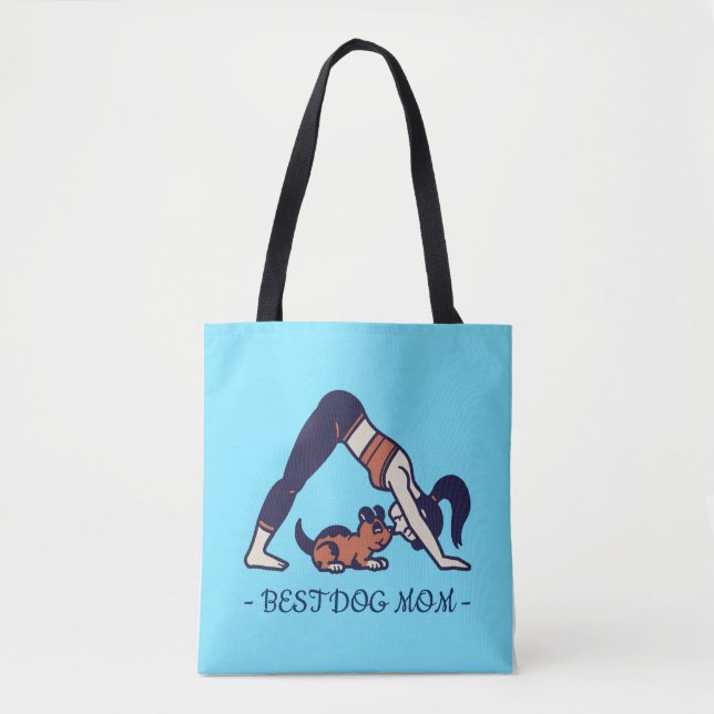 TOTE BAG MEILLEUR CHIEN MOM YOGA (Devant)