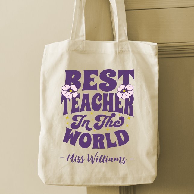 Tote Bag Meilleur enseignant dans le monde Appréciation de  (Créateur téléchargé)