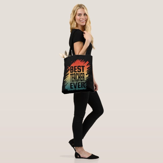 TOTE BAG MEILLEUR ENSEIGNANT JAMAIS (Sur le modèle)