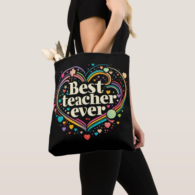 Tote Bag Meilleur enseignant jamais (De près)