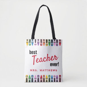 Tote Bag Meilleur Enseignant jamais Cadeau Couleur Crayons
