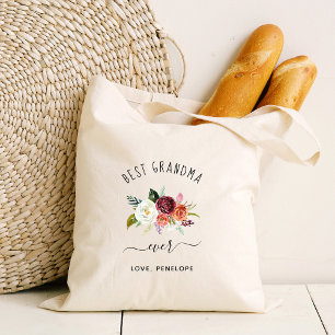 Tote Bag Meilleur grand-mère  Flore tendance du Boho de Bo
