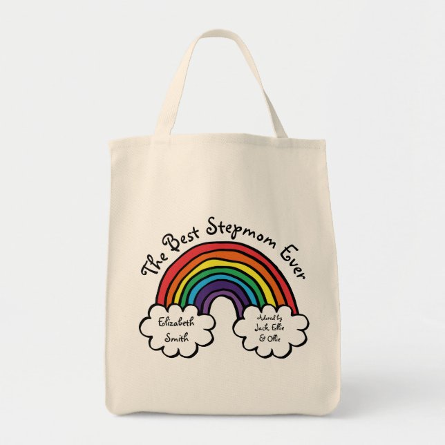 Tote Bag Meilleur Stepmere, Stepmère Ever Rainbow (Devant)