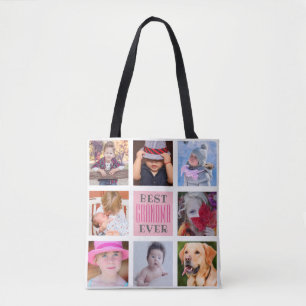 Tote Bag Meilleure grand-mère   8 Photo personnalisée