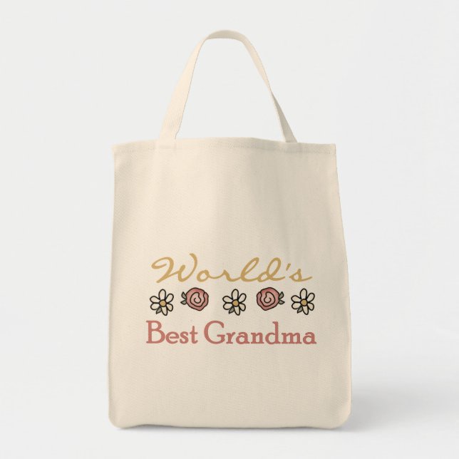 Tote Bag Meilleure grand-mère du monde Rose (Devant)