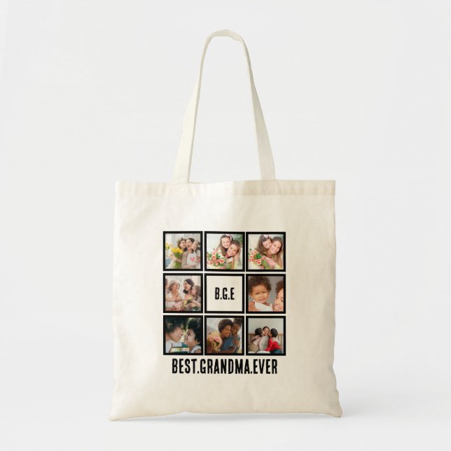 Tote Bag Meilleure grand-mère personnalisée Ever 8 Collage  (Devant)