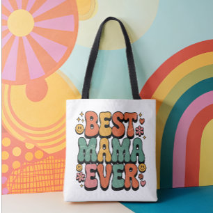 Tote Bag Meilleure maman jamais Vintage script rétro Fête d