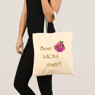 Tote Bag Meilleure Maman Jour Rose Rose Fête des Mères