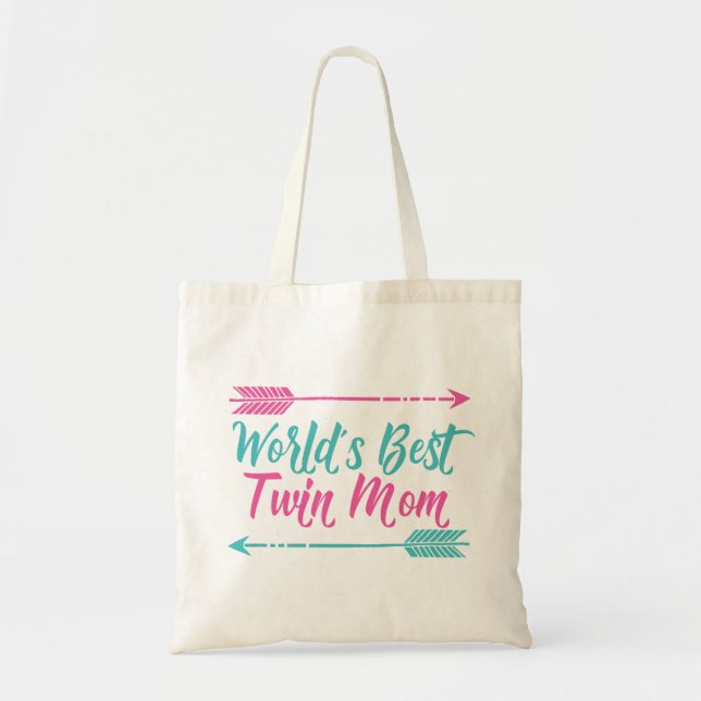 Tote Bag Meilleure maman jumelle du monde Fête des jolies m (Devant)