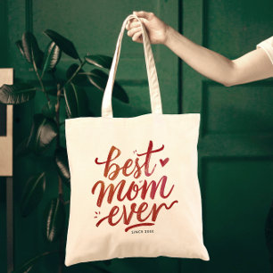Tote Bag Meilleure Maman Simple Moderne Chic Calligraphie M