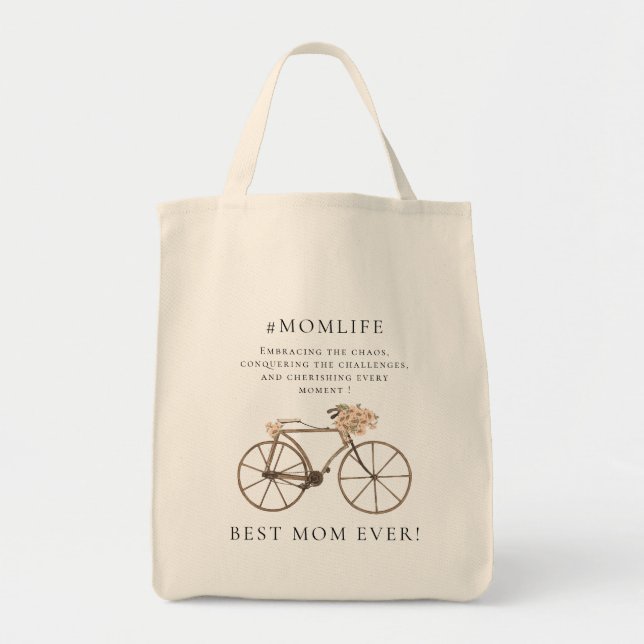 Tote Bag Meilleure maman Vélo Vintage (Devant)