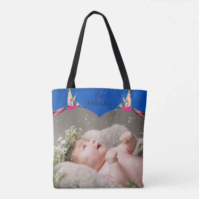 Tote Bag Meilleure Mère Jamais ! Photo famille Hummingbird  (Dos)