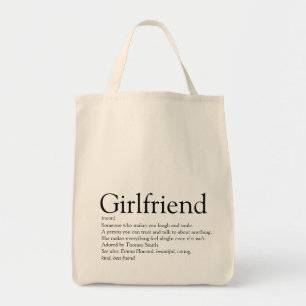 Tote Bag Meilleure petite amie jamais Définition Noir et Bl