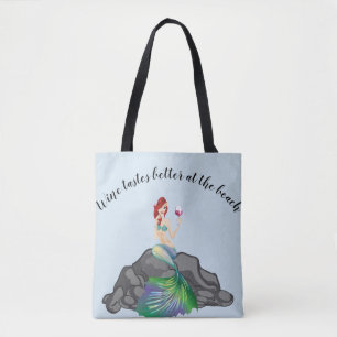Tote Bag Meilleures dégustations de vin de sirène à la plag