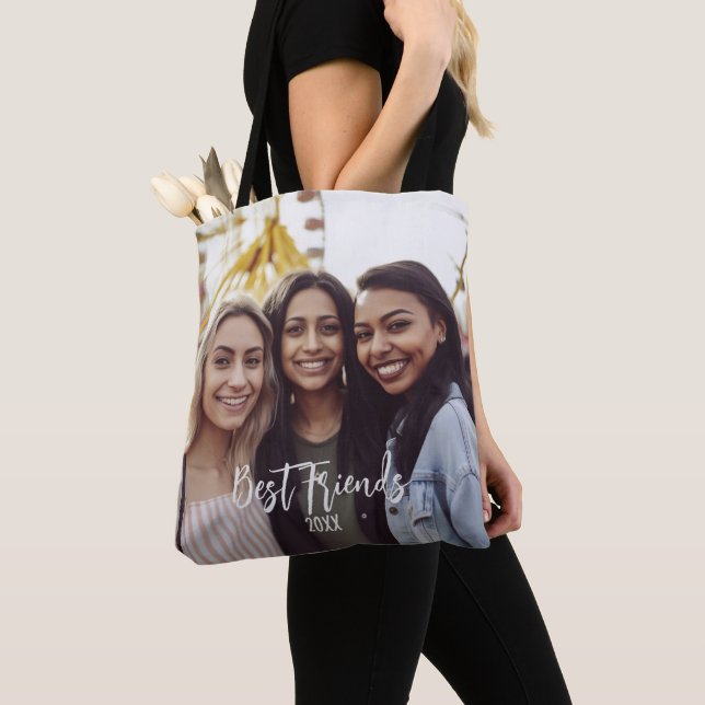 Tote Bag Meilleurs amis Photo BFF Besoins personnalisés (De près)
