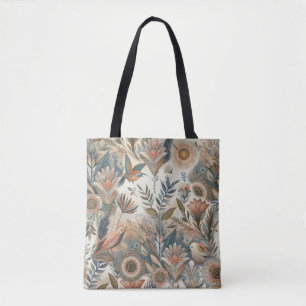 Tote Bag Mélange bohème de couleurs et de fleurs