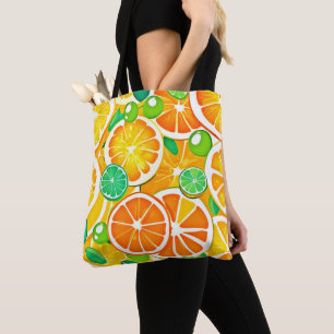 Tote Bag Mélange Citronné Vibrant - Tranches Fraîches & Jut