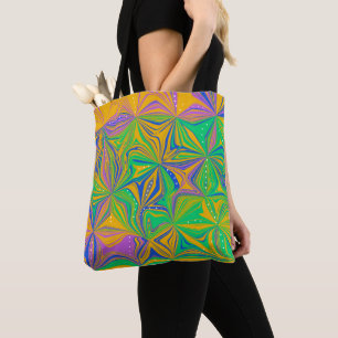 Tote Bag Mélange vert psychédélique abstrait coloré