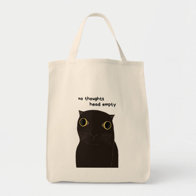 Tote Bag Mème de chat noir drôle (Devant)
