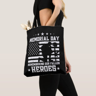 Tote Bag Memorial Day Design Vintage Veterans Day USA Flag