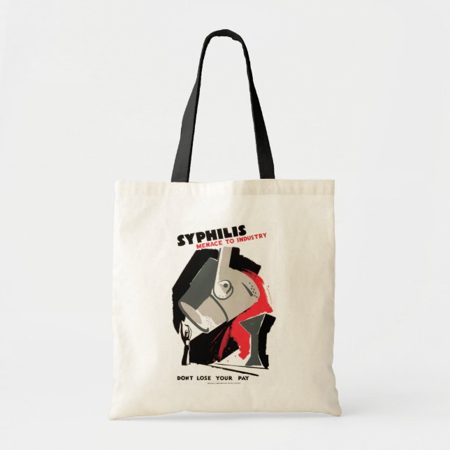 Tote Bag Menace de ~ de syphilis à l'industrie (Devant)