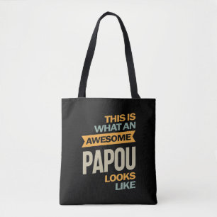 Tote Bag Mens Awesome Papou Apparaît - Don Père