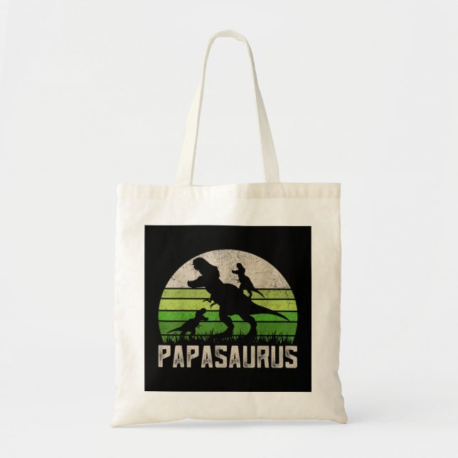 Tote Bag Mens Funny Grand-pa Chemises, Papasaurus Dinosaur  (Devant)