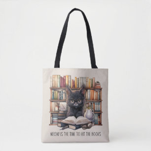 Tote Bag Meow Est Le Moment De Toucher Les Livres