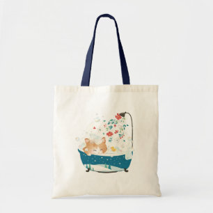 Tote Bag Meowny Christmas, un Kitty Cat Bubble Bath