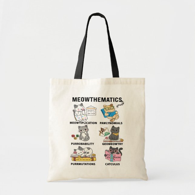 Tote Bag Meowthematics Funny Math Cat Puns For Math Lovers (Devant)