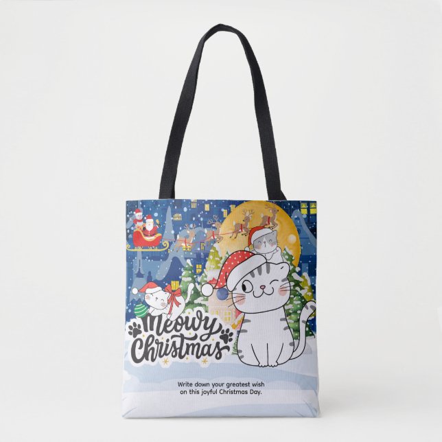 Tote Bag Meowy Christmas (Devant)