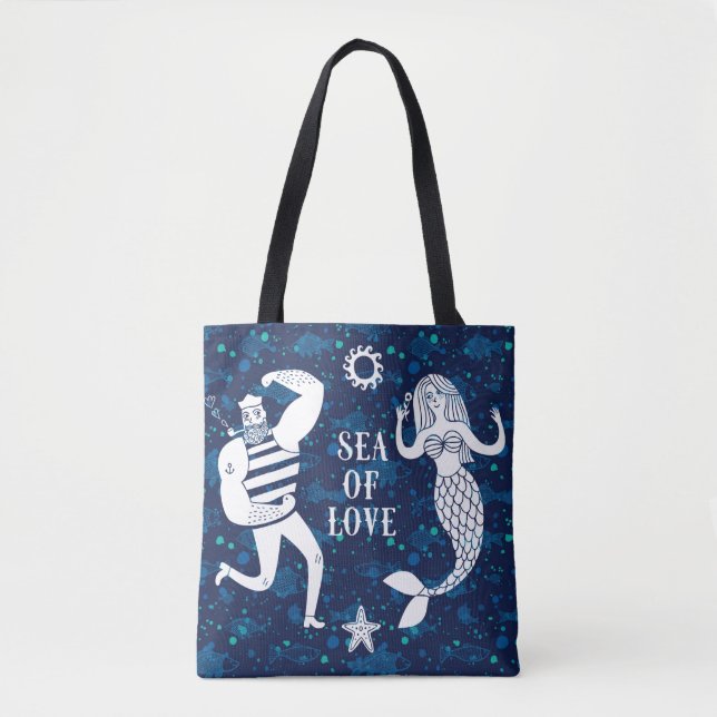 Tote Bag Mer d'affiche d'amour (Devant)