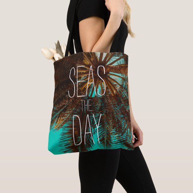 Tote Bag Mer Le Jour Plage Palmiers (De près)