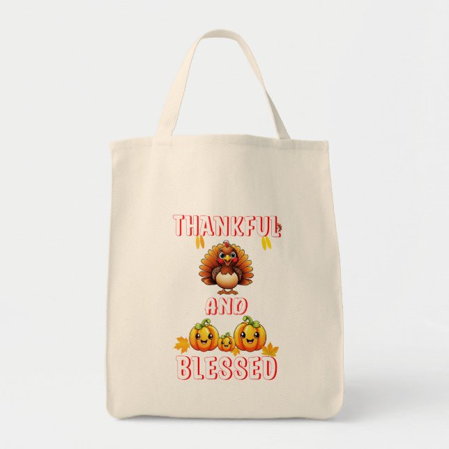 Tote Bag Merci béni 23 US Maple Novembre Thanksgiving (Devant)