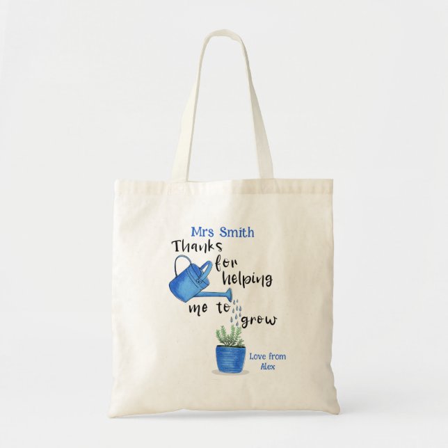 Tote Bag merci de m' avoir aidé à me rendre bleu (Devant)