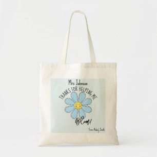 Tote Bag Merci de m'aider fleurir enseignant cadeau mode