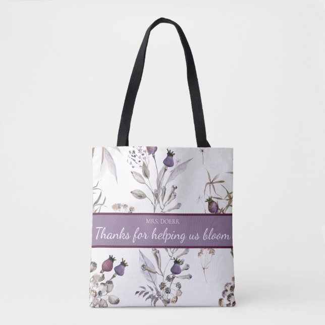 Tote Bag Merci De Nous Aider Bloom Teacher Fourre-tout (Devant)