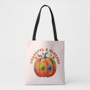 Tote Bag Merci et béni Citrouille d'automne