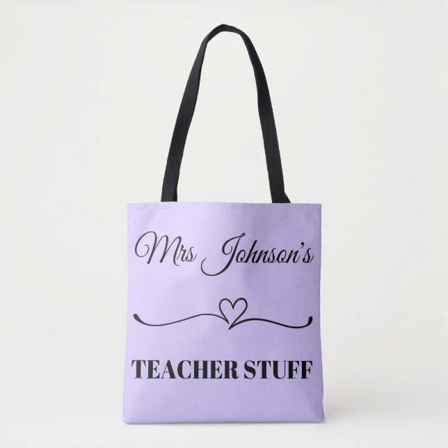Tote Bag Merci Nom personnalisé Appréciation de l'enseignan (Devant)