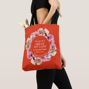 Tote Bag Merci PASTOR APPRÉCIATION 1ère dame Floral