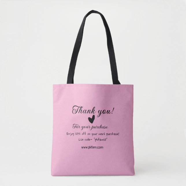 Tote Bag Merci pour l'achat des détails de la famille rose (Devant)