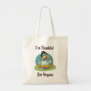 Tote Bag Merci pour les Vegans Thanksgiving Holiday Turquie
