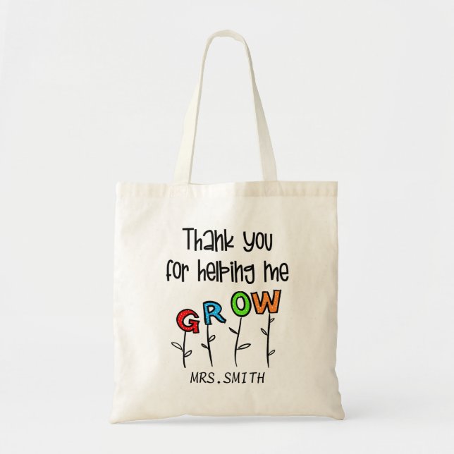 Tote Bag Merci pour m'aider à grandir (Devant)